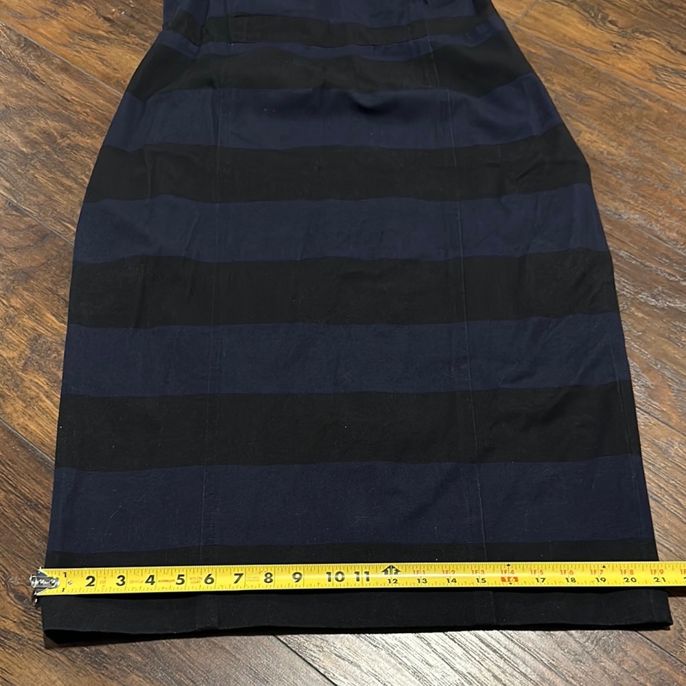 Banana Republic Black and Blue Striped Stretch Faded Denim Dress 16 Tall - Picture 3 of 14